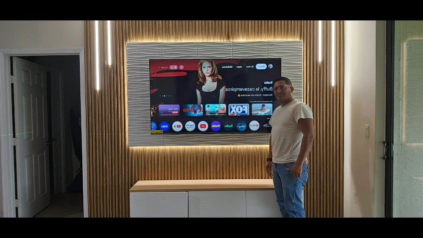 TV professionally mounted on wall