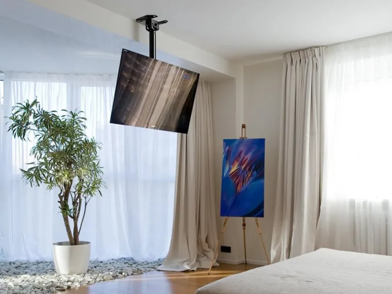 Professional ceiling TV mount installation